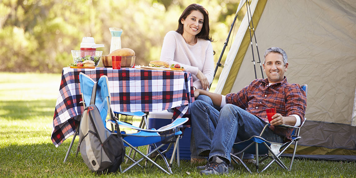 Couple Relaxing at Campground